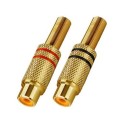 T-707JGLC RCA Plug-In In-line Connectors gold-plated body