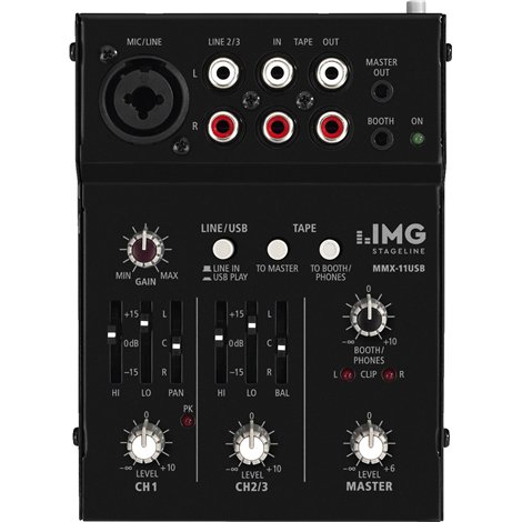 MMX-11USB 2-Kanaals Miniatuur Audiomixer met USB Interface